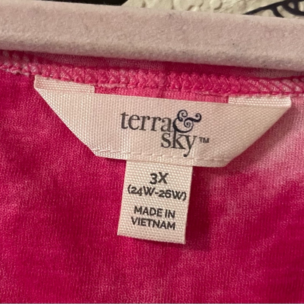 Plus Size Womens pink tie dye flowy tank dress size 3X NEW - Picture 2 of 10